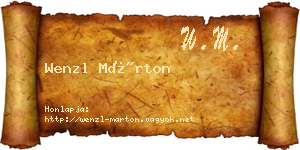 Wenzl Márton névjegykártya